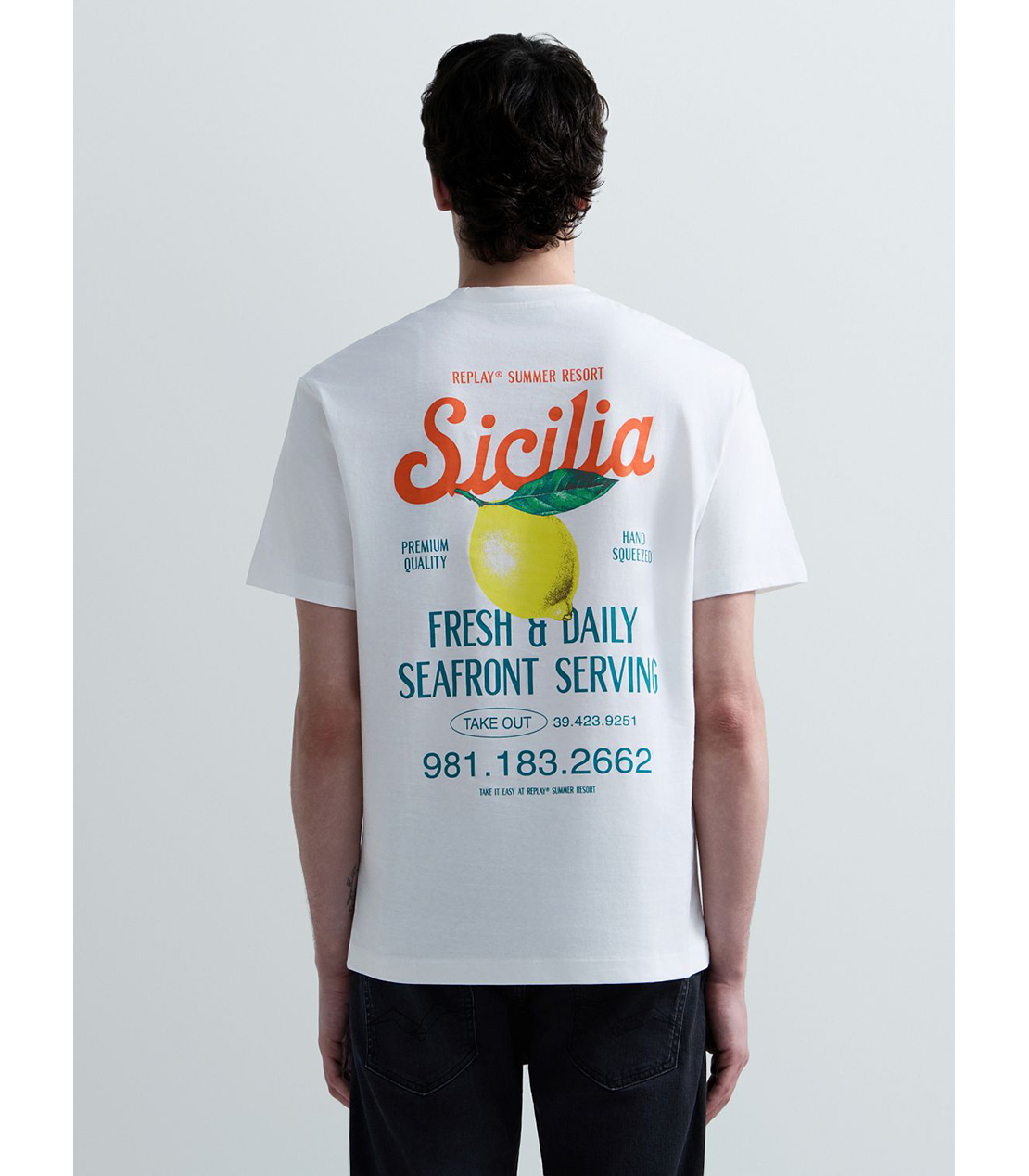 ヘビーコットンジャージーSICILYプリントTシャツ